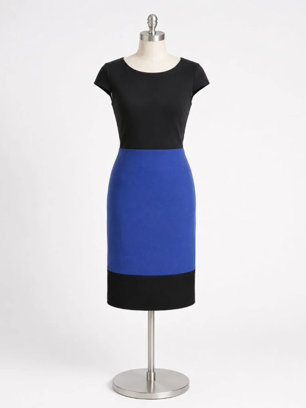 💙🖤 Jones Wear Royal Blue & Black Color Block Pencil Skirt | Size 10